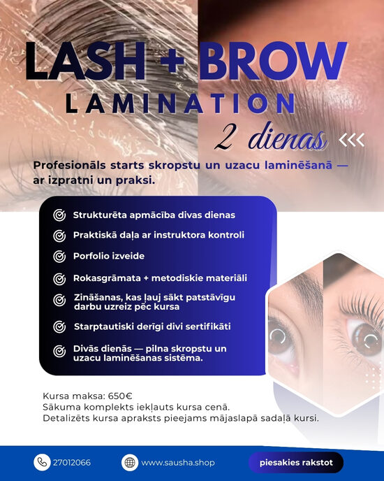 2 DIENU KURSS UZACU UN SKROPSTU LAMINĒŠANAS MEISTARS